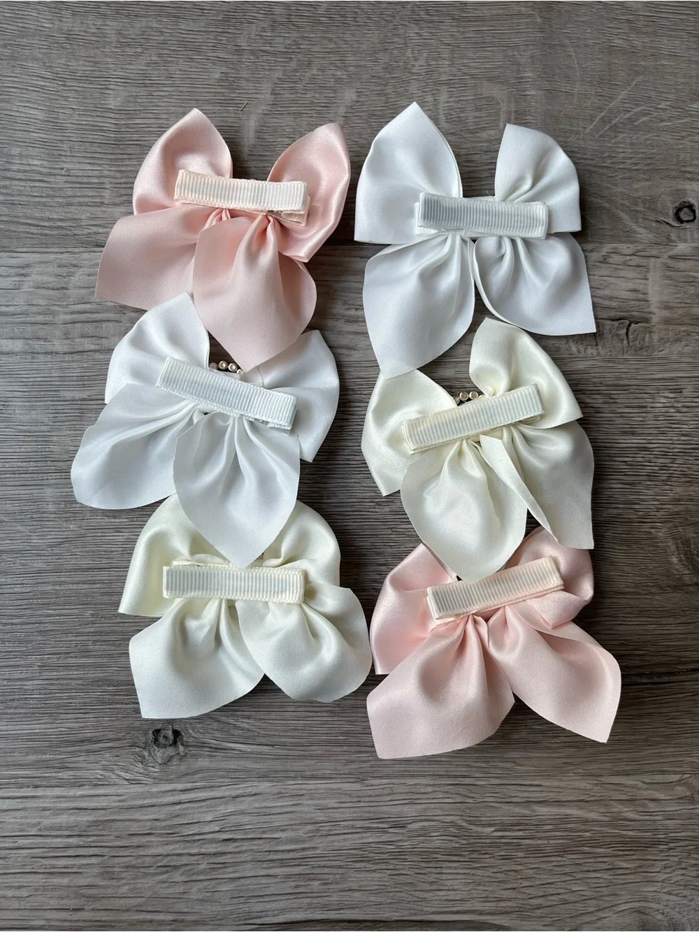 Satin Bow Hair Clips Lot